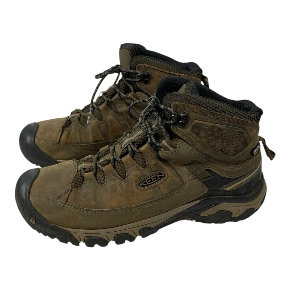KEEN Men’s Size 13 Waterproof Hiking Boots Brown Leather Mid Ankle Outdoor Trail